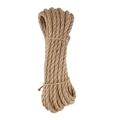 Afbeelding van D.RECT jute touw 10 mm m henneptouw natuurlijke vezels gevlochten