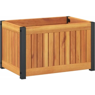Afbeelding van Plantenbak 45x30x27,5 cm massief acaciahout en staal