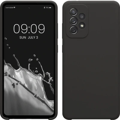 Afbeelding van kwmobile telefoonhoesje geschikt voor Samsung Galaxy A72 Hoesje met siliconen coating Smartphone case in donkergrijs