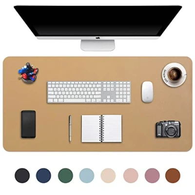 Afbeelding van DOBAOJIA Muismat Grote Mousepad XXL, Bureaulegger Bureaumat, Bureau Vloeipapier Schrijfblok, Laptop Bureaumat voor kantoor/thuis, PU leer waterdicht + suède antislip 90 x 43 cm (Khaki)