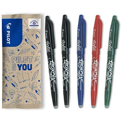 Afbeelding van PILOT FriXion Ball, uitwisbare rollerbalpen, set van 5 (zwart, blauw, rood, groen)