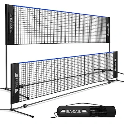 Afbeelding van BAGAIL Badminton Net, Foldable Nylon Hieght Adjustable Stand and Portable Carry Bag, Easy to Assemble or Disassemble, Ideal Recreational Sports Net for Tennis, Kids Volleyball