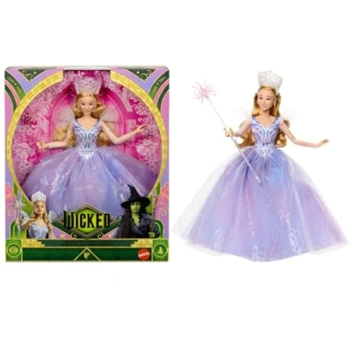 Afbeelding van ​Mattel Universal Pictures&#039; Wicked: For Good, Luxe Glinda Modepop met Outfit die Aan en Uit Kan 3 Accessoires, Geïnspireerd op de Film, JFM13