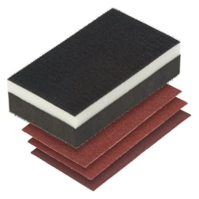 Afbeelding van wolfcraftHandschuurset 4 delig met klitaanhechting I 2892000