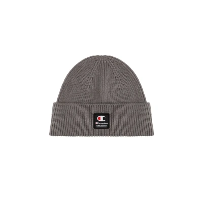 Afbeelding van Champion Lifestyle Caps (806069) Gerecycled Acryl Knitted Yarn Block Logo Muts, rookgrijs (DECE), One Size Unisex Volwassenen FW24, Eén maat