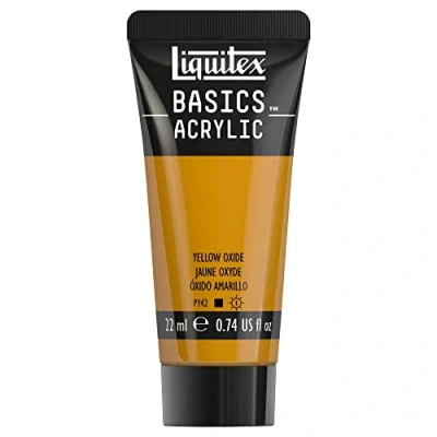 Afbeelding van Liquitex 8870487​ Basics acrylverf Yellow Oxide, 22 ml tube, lichtecht, waterbestendig, voor het schilderen en decoreren van hout, metaal, keramiek, kunststof, canvas