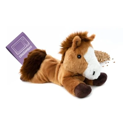 Afbeelding van Habibi Warmte/magnetron opwarm knuffel Paard bruin 35 cm pittenzak