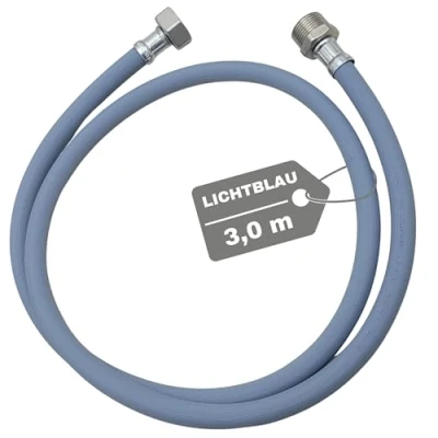 Afbeelding van Lichtblau Aanvoerslangverlenging met metalen schroefdraad, 3,0 m, voor wasmachine en vaatwasser, 3/4 inch, verlenging watertoevoerslang, universeel, inzetbaar