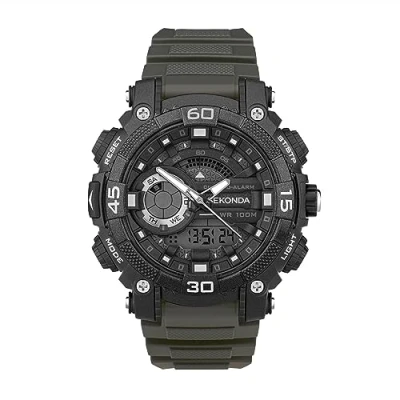 Afbeelding van Sekonda Malvern 49mm Mens Ani Digi Quartz Lichtgewicht Sporthorloge met Backlight Dag Datum Functie Alarm Stopwatch 100 m Waterbestendig, Donkergrijs, riem