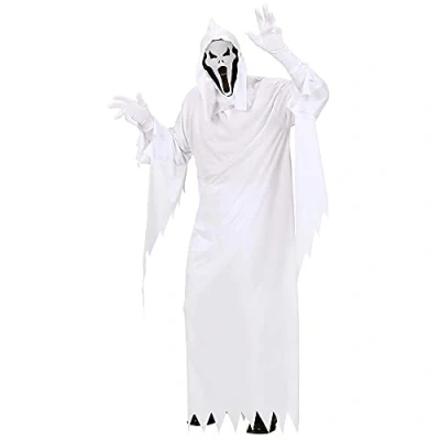 Afbeelding van Widmann Spook &amp; Skelet Kostuum Wit White Ghost Man / Beige Small Halloween Verkleedkleding