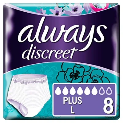 Afbeelding van Always Discreet incontinentiebroekje Plus, maat L, 1 verpakking (1 x 8 stuks)