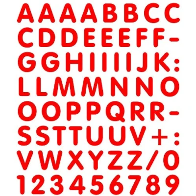 Afbeelding van 4R Quattroerre.it 893 Set Tabel Letters Cijfers Stickers Rood