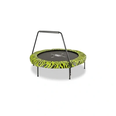 Afbeelding van EXIT Toys Tiggy Junior Trampoline Met Beugel ø140cm voor Peuters en Kleuters Binnen Buiten Elastieken Soepele Bounce Uniek Design Zwart/Groen