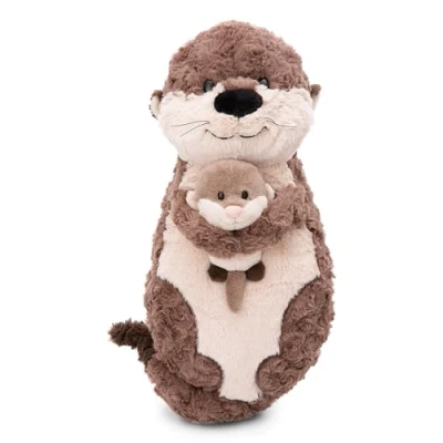 Afbeelding van Kussen otter Oda 40x20 cm grijs Duurzaam, donzig zacht knuffelkussen voor jongens, meisjes, baby&#039;s en liefhebbers van knuffels; Ideaal thuis, op de kleuterschool of onderweg