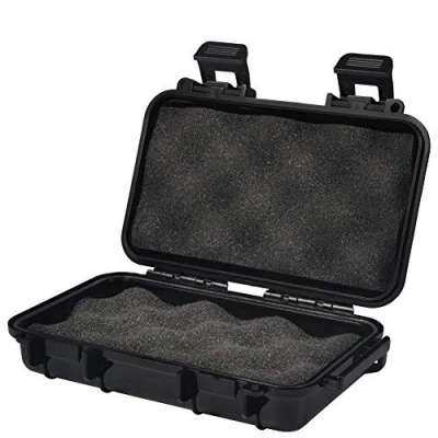 Afbeelding van Dilwe Waterdichte box schokbestendig droge opbergdoos, hard plastic beschermende handgreep dragen Touch Phone case + schuim handvat voor vissen kamperen wandelen (small zwart)