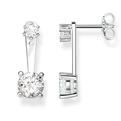 Afbeelding van THOMAS SABO Damesoorbellen oorstekers 925 Sterling zilver Zirkonia wit H1926 051 14, zilver,