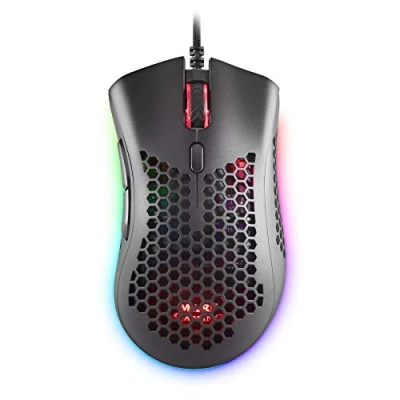 Afbeelding van MARSGAMING MMEX zwart, RGB gaming muis, 32K DPI, Feather kabel, HUANO schakelaar