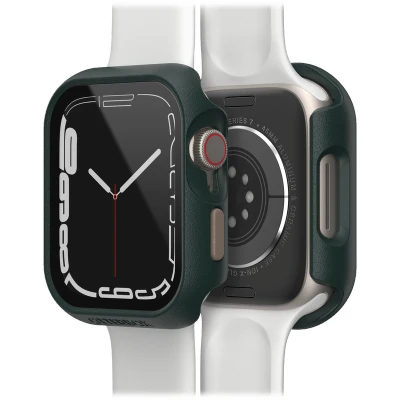 Afbeelding van OtterBox Eclipse Watch bumper met geïntegreerde glazen schermbeschermer voor Apple Series 9/8/7 45mm, gehard glas, valbestendig, slanke beschermhoes Watch, Groen/Grijs