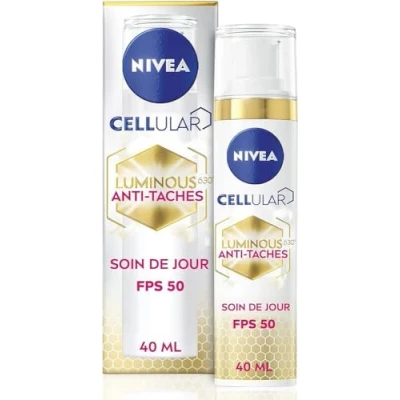Afbeelding van NIVEA Cellular Luminous 630® dagcrème SPF 50 tegen vlekken (1 x 40 ml), gezichtsverzorging, verrijkt met hyaluronzuur en vitamine E, damesverzorging perfector