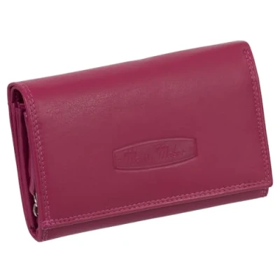 Afbeelding van Ledershop24 dames lederen portemonnee lang verschillende kleuren cadeauset + exclusieve sleutelhanger, roze, Eén maat