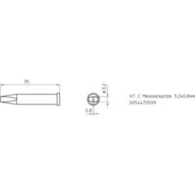 Afbeelding van Weller XT C soldeerpunt Beitelvorm Grootte 3.2 mm Inhoud: 1 stuk(s)