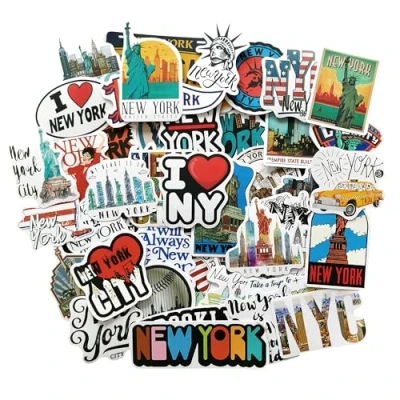 Afbeelding van New York sticker fotoalbum koffer City Souvenir geschenk laptop scrapbooking reizen pack stickers decoratie