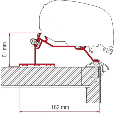 Afbeelding van Fiamma F80 F65 Caravan Roof 320 Adapter Kleurloos Luifels Accessoires