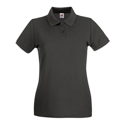 Afbeelding van Fruit Of The Loom Dames Fit Premium Poloshirt Met Korte Mouwen (Licht Graphite) Maat XL
