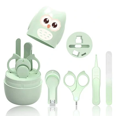 Afbeelding van HyAiderTech Babypverzorgingsset met babynagelschaar, voor vingernagels en teennagels nagelknipper, nagelvijl pincet kinderen pasgeborenen, in schattige uil geschenkverpakking