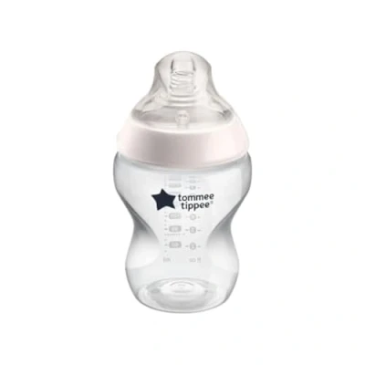 Afbeelding van Tommee Tippee Closer to Nature Babyfles, natuurlijk gevormde drinkzuiger met anti koliek ventiel, 260 ml, 1 delige set, roze (kleur en design kunnen variëren)
