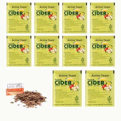 Afbeelding van 10 x Franse Cidergist 8g Aromatische Giststammen voor Cider en Perry, Verfrissende Mousserende Drank