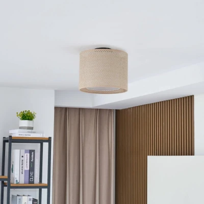 Afbeelding van Lindby plafondlamp 1licht PVC, textiel, kunststof H: 22 cm E27 beige