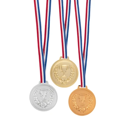 Afbeelding van Goud Zilver Bronzen Medailles 6cm 3 stuks