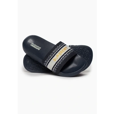 Afbeelding van Superdry Vrouwen Vegan Geweven Badslippers Blauw Grootte: 7 8