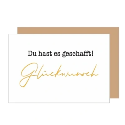 Afbeelding van Edition Seidel Premium Wenskaart voor geslaagd examen met envelop. Billet Kaart spreuk afstuderen viering eindexamen studie man vrouw jongeren (PR144 SW024)