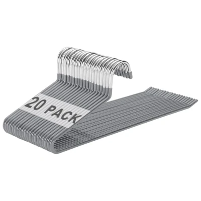 Afbeelding van devesanter Broekhangers, 20 stuks, metaal, kleerhangers met open uiteinde en antislip coating, ruimtebesparend, multifunctionele voor broeken broeken, jeans, handdoeken, sjaals,
