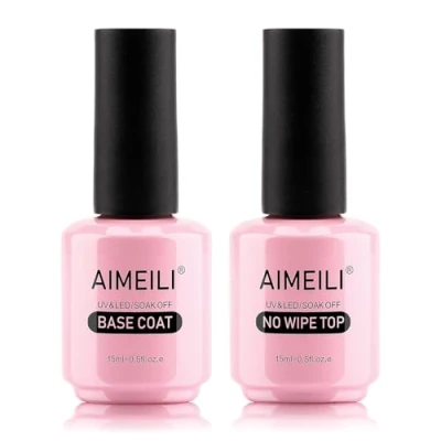 Afbeelding van AIMEILI Top Coat en Base Cost Gel Nagellak UV LED Gellack Soak Off 2x15ml