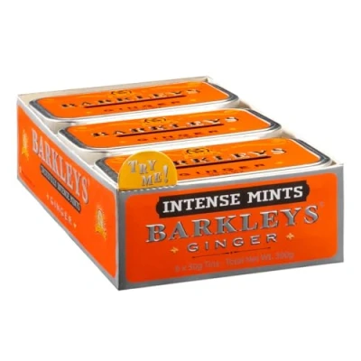 Afbeelding van Barkleys Mints Gember Smaakvol Intense Blikken 50 g (Pack van 6)