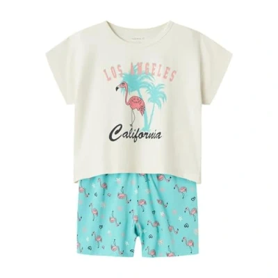 Afbeelding van NAME IT KIDS shortama NKFNIGHTSET met all over print zeeblauw/ecru