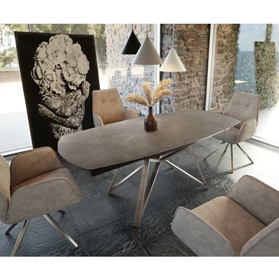 Afbeelding van Eettafel Carlow bruin keramiek 130/200x90x76cm uitschuifbaar