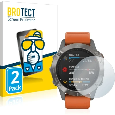 Afbeelding van BROTECT (2 Stuks) Antireflecterende Beschermfolie voor Garmin Fenix 6 Anti Glare Screen Protector, Mat, Ontspiegelend