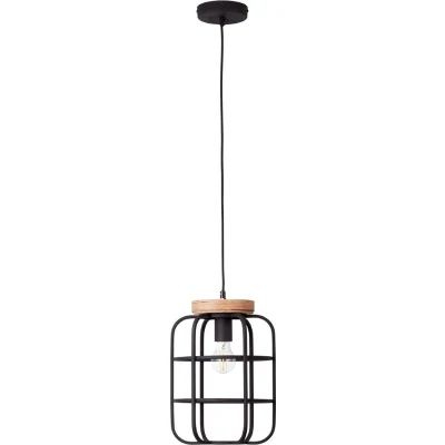 Afbeelding van Leen Bakker Brilliant Hanglamp Gwen Hout Zwart Hanglampen