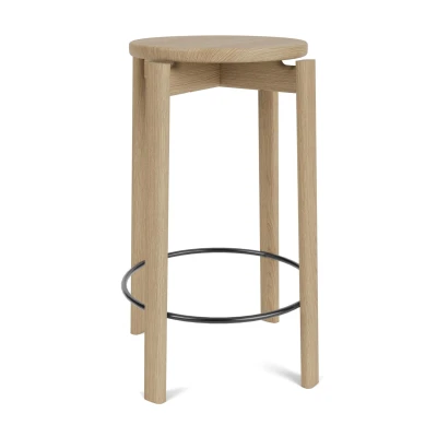 Afbeelding van Audo Copenhagen Passage Barkruk H65 Naturel Eiken/zwart