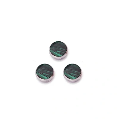 Afbeelding van Alnicov 3 stuks metaal chroom trompet ventiel knop vinger inlay steen groen reparatie onderdeel muziekinstrument instrument