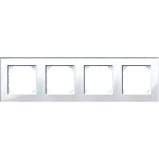 Afbeelding van Schneider electric merten m plan afdekraam schakelmateriaal 4 voudig glas briljantwit 489419