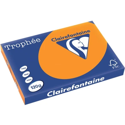 Afbeelding van Clairefontaine Trophée Intens, Gekleurd Papier, A3, 120 G, 250 Vel, Feloranje Papier