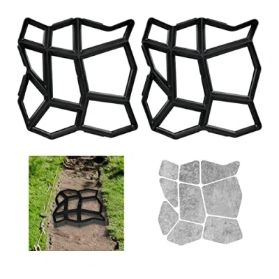 Afbeelding van Relaxdays tuinpad mal tuintegel betonmal kunststof tuinmal beton gietvorm