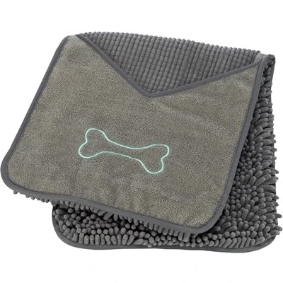 Afbeelding van Trixie Microvezel Handdoek Met Insteekzakken Grijs 78X32 CM