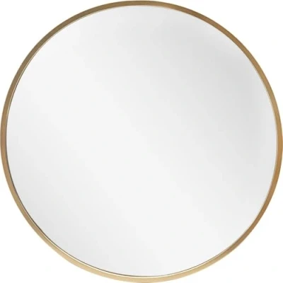 Afbeelding van SensaHome Moderne Nordic Design Wandspiegel Ronde Badkamer/Make up Spiegel Goud 50 CM