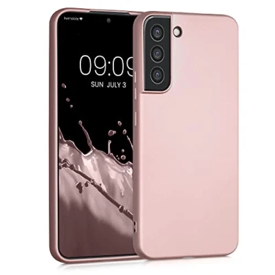 Afbeelding van kwmobile telefoonhoesje compatibel met Samsung Galaxy S22 Plus hoesje Zachte case voor smartphone Back cover in metallic roségoud